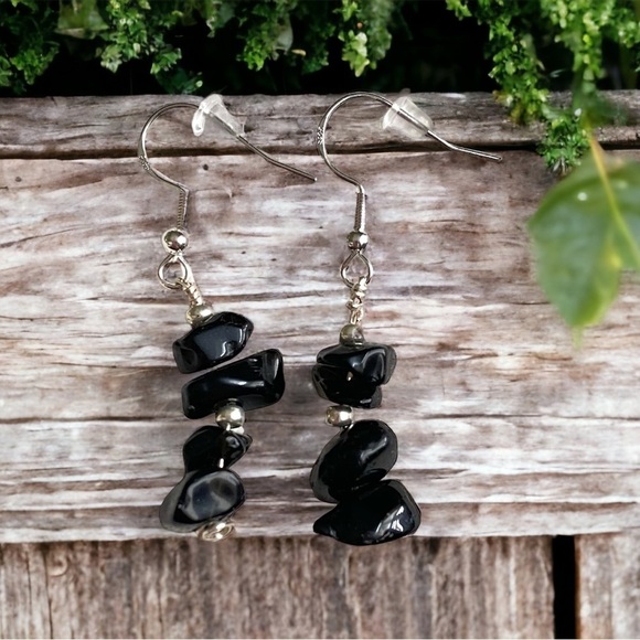 Black Onyx earrings - Picture 1 of 2